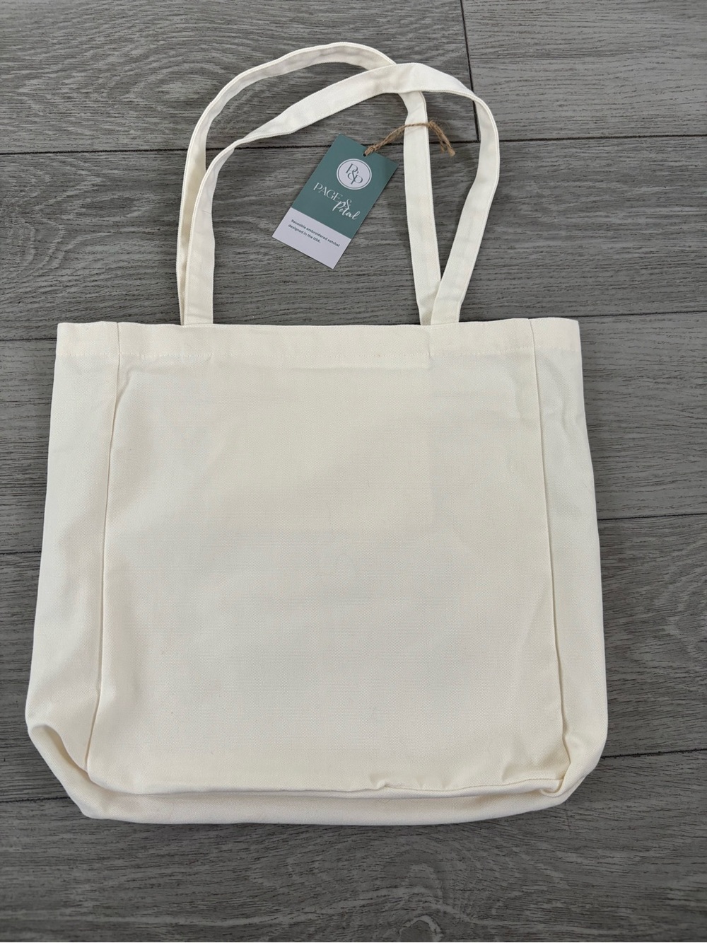Page and Petal embroidered cotton reusable tote. NWT. - Picture 3 of 3